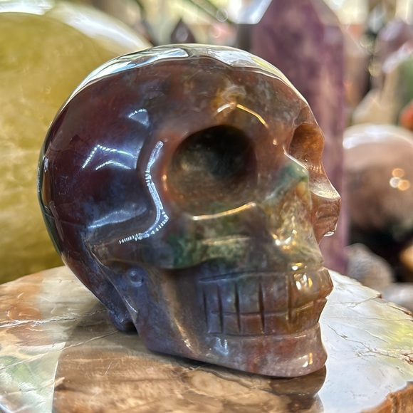 🎄SALE🎄Ocean Jasper Crystal Skull Carving! - Picture 5 of 11